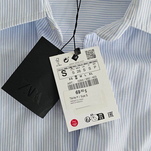 ZARA JEWEL TRIM STRIPED SHIRT-NWT!! 🆕🆕🆕 - Picture 6 of 7
